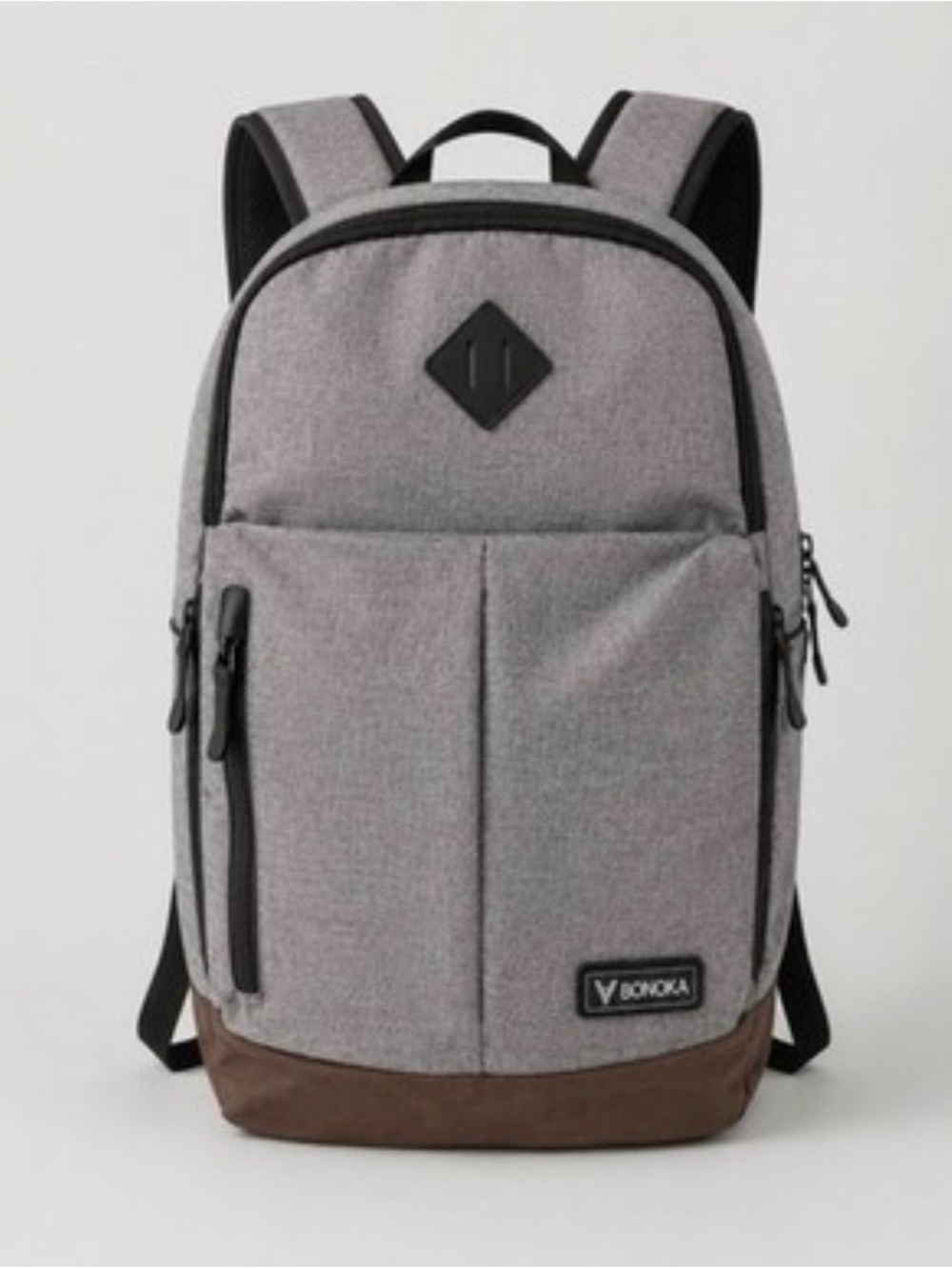 Grey Casual Backpack with Brown Base
